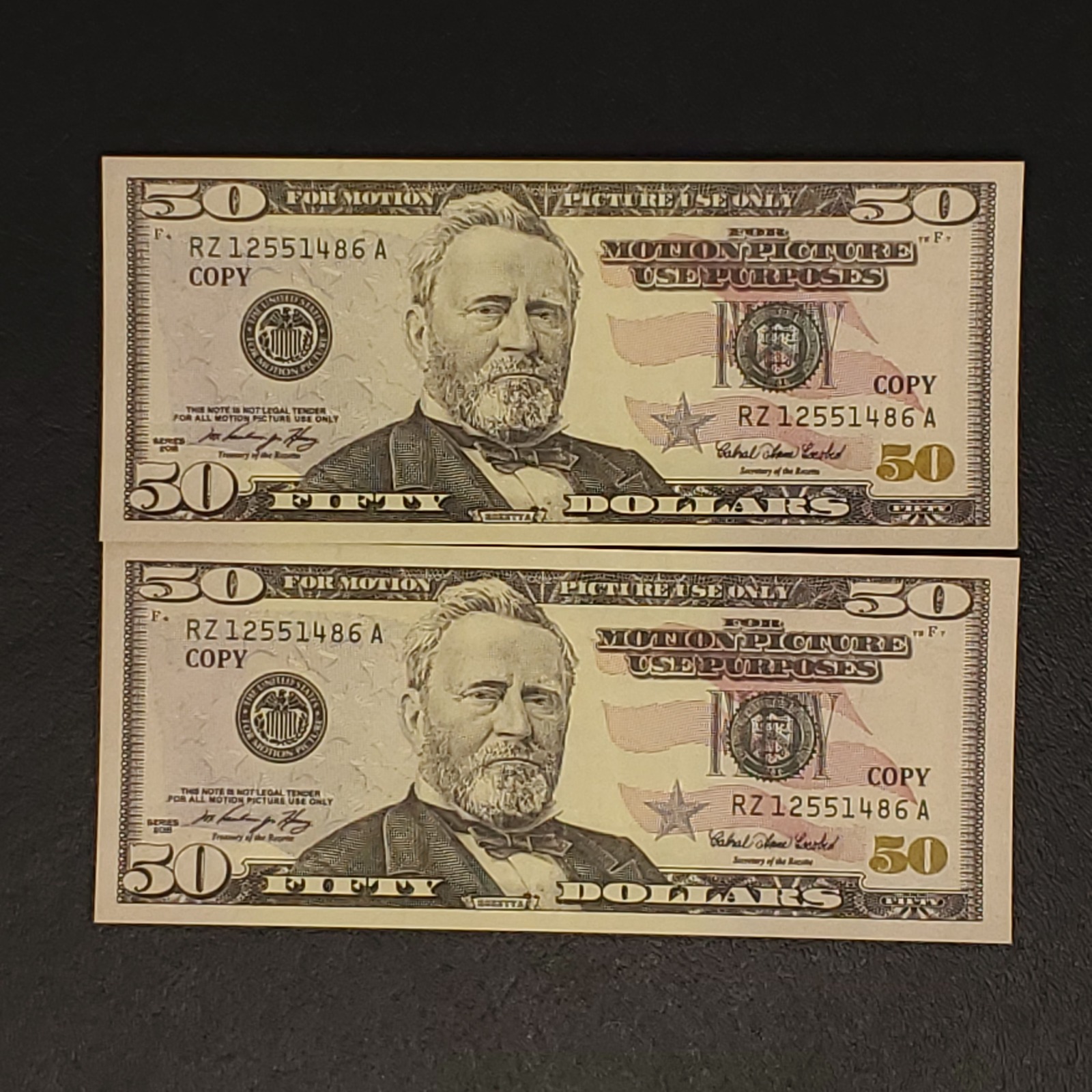 50,000 Dollar Full Printed 50 Realistic Prop Money Bills Fake Movie