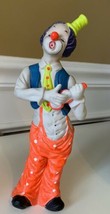 Vintage UCGC Clown Playing Violin Singing NEON Colors Orange Polka Dot P... - $20.56