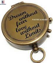 Brass Compass Dream without fear love without limits Engraving Compass Christmas