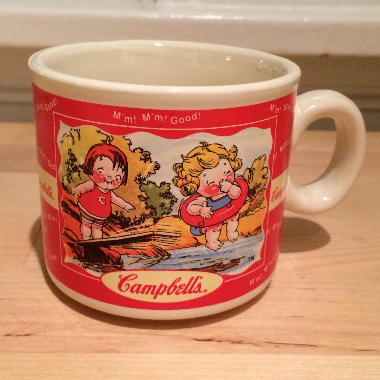 Campbells Soup Coffee Mug with Kids Swimming and similar items Campbells Soup Coffee Mug with Kids Swimming and similar items
