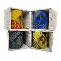 Harry Potter House Crest 4 Mugs Set Gryffindor Slytherin Hufflepuff Ravenclaw - $62.41