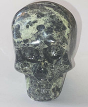 Polished Stone Agate Carved Skull Black White &amp; Gray  2” H X 1.5” W - $38.00