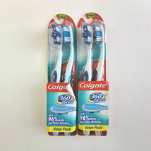4 Colgate 360 Toothbrush Whole Mouth Clean MEDIUM Tongue & Cheek Cleaner - $12.58