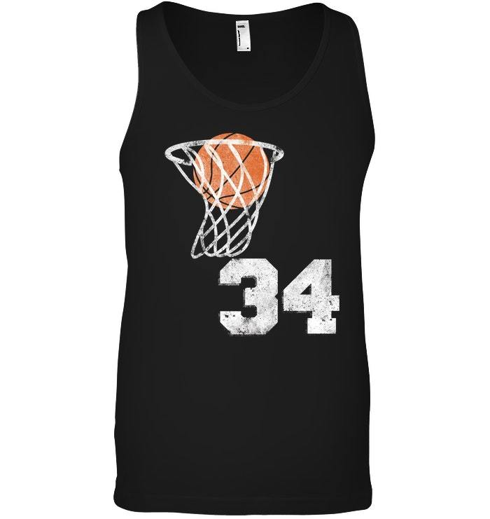 Vintage Basketball Jersey Number 34 Tank Top Player Number TShirts
