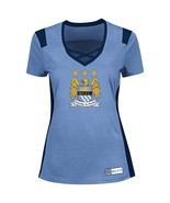Manchester City Football Club Women&#39;s Draft Me Fashion Top With Bling, B... - $11.11