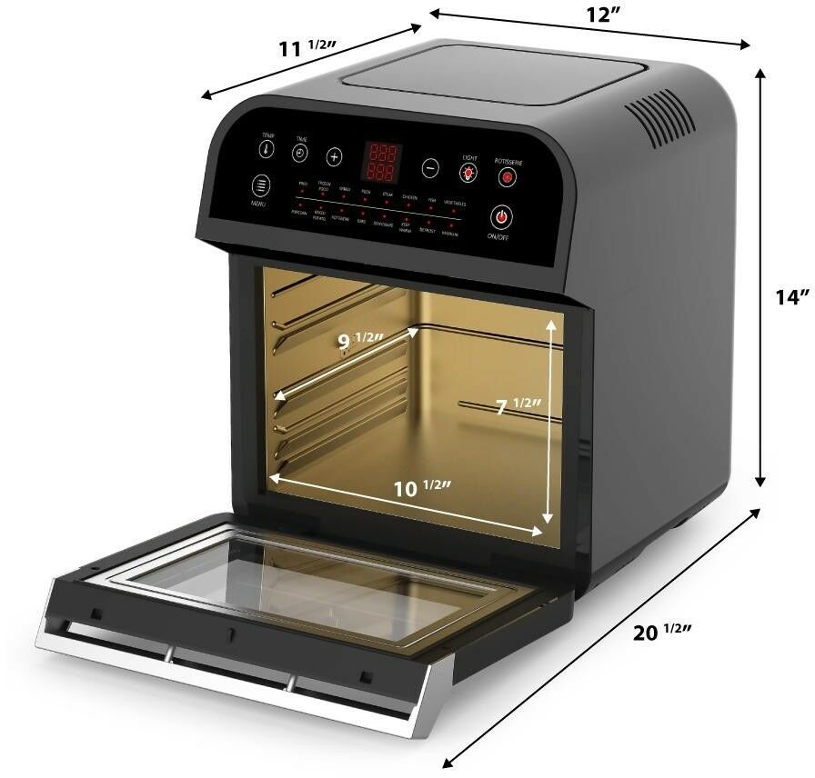 Toaster Oven 12.7 Qt. Adjustable Thermostat Temperature Controls Built