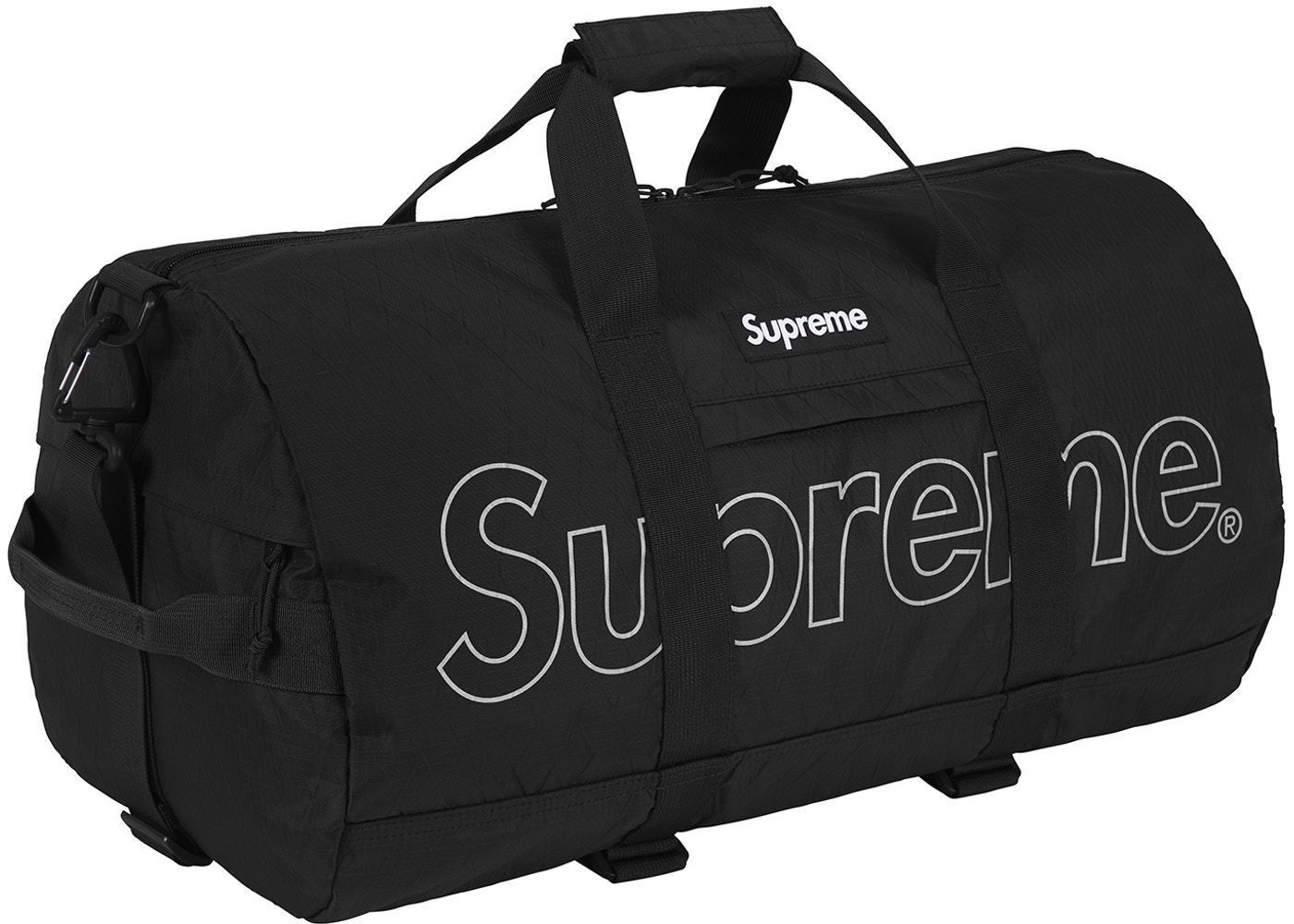 BRAND NEW SUPREME BLACK OUTLINE LOGO NYLON FOUR LAYER DUFFLE BAG HANDBAG FW18 - Bags & Backpacks