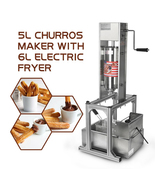 5L Vertical Manual Spanish Churros Twisted Stick Maker w/ 6L Electric De... - $599.00
