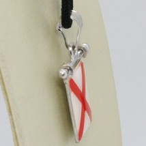 SOLID 925 STERLING SILVER PENDANT WITH NAUTICAL FLAG, LETTER V, ENAMEL, CHARM image 2