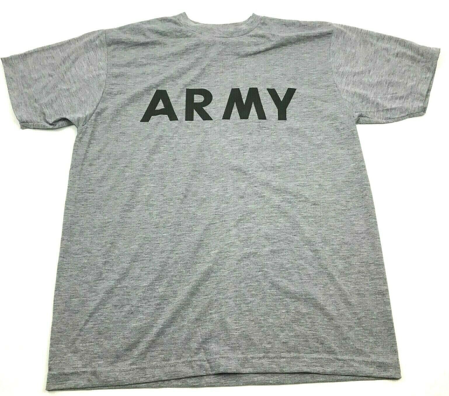 NEW Army Physical Training PT Shirt Size Medium M Gray 3M Safety Reflective IPFU - Activewear Tops