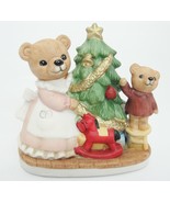 Homco Bears Decorating Christmas Tree Figurine Mother in Apron Boy Bear ... - $9.89