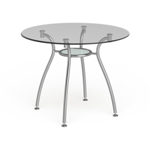 Porch & Den St. Paul Tempered Glass Chrome round Dining Table image 9