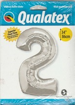 Qualatex 34 Inch Number "Two" Silver Foil Balloon  ~ ranjacuj - $9.90
