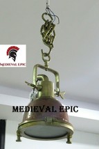 Medieval Epic Vintage Copper And Brass Hanging Pendant Ship Light image 2