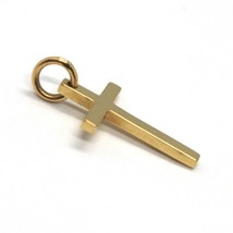 18K YELLOW GOLD MINI SQUARE CROSS, MADE IN ITALY, 2 CM, 0.8 INCHES image 1