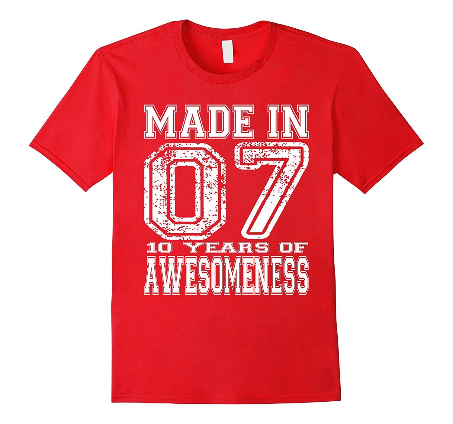 Image of Made In 07 10 Years of Awesomeness 10th Gift Birthday Tshirt Men