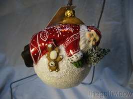 Vaillancourt Snow Ball Ornament Gingerbread Santa Holding Snow Ball  image 1