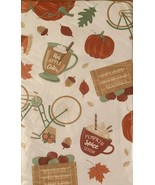 Pumpkin Spice Apple Cider Vinyl Flannel Back Tablecloth 52 x 70 Oblong A... - $19.79