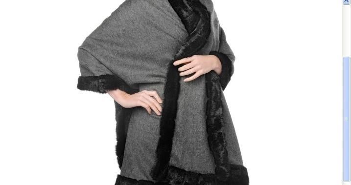 Women's Fall Winter Spring Cashmere Wool blend faux fur wrap Ruana Cape one size