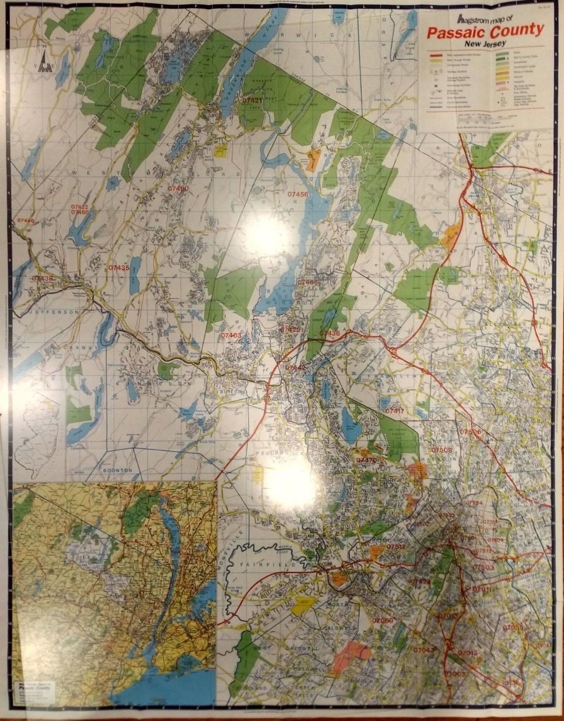 Passiac County NJ Laminated Wall Map H US   S L1600 