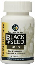 Amazing Herbs Black Seed Gold with Goldenseal and Echinacea Capsules, 60... - $17.68