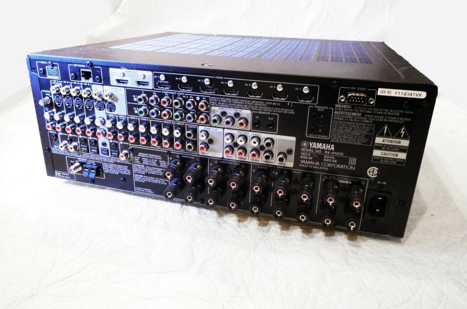 Yamaha RX A1010 7.2 Channel 280 Watt Home Theater Hd Av HDMI Receiver