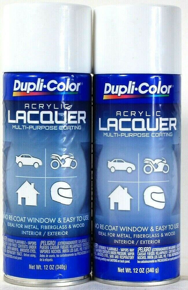 2 DupliColor 12 Oz Acrylic Lacquer DAL 1675 Gloss White Multi Purpose