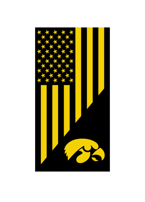 CUSTOM VINYL Cornhole Board DECAL/ Iowa Hawkeyes American Flag2