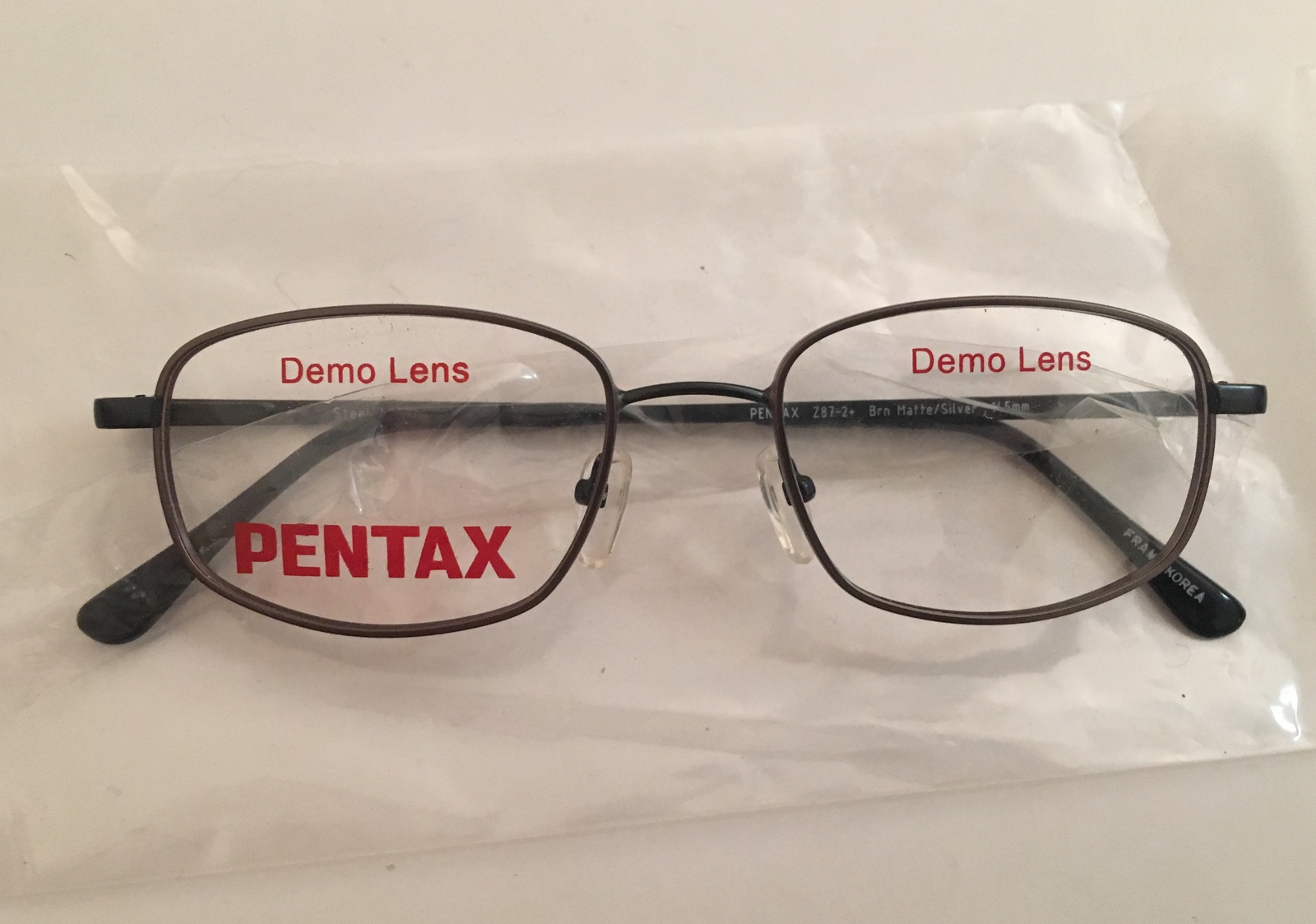 3M PENTAX Metal Safety Glasses Frame Brown Matte Silver Rectangle Z872