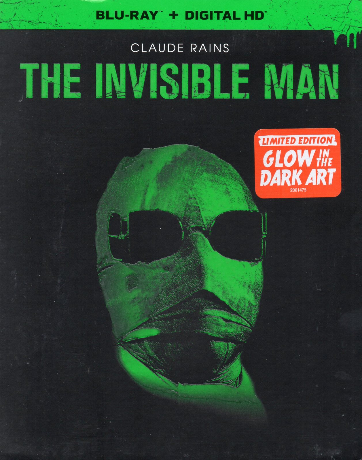 INVISIBLE MAN (blu-ray) *NEW* B&W, full frame, glow in the dark artwork sleeve - $15.99