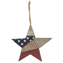 Wooden Star Patriotic Flag Ornament - $28.37