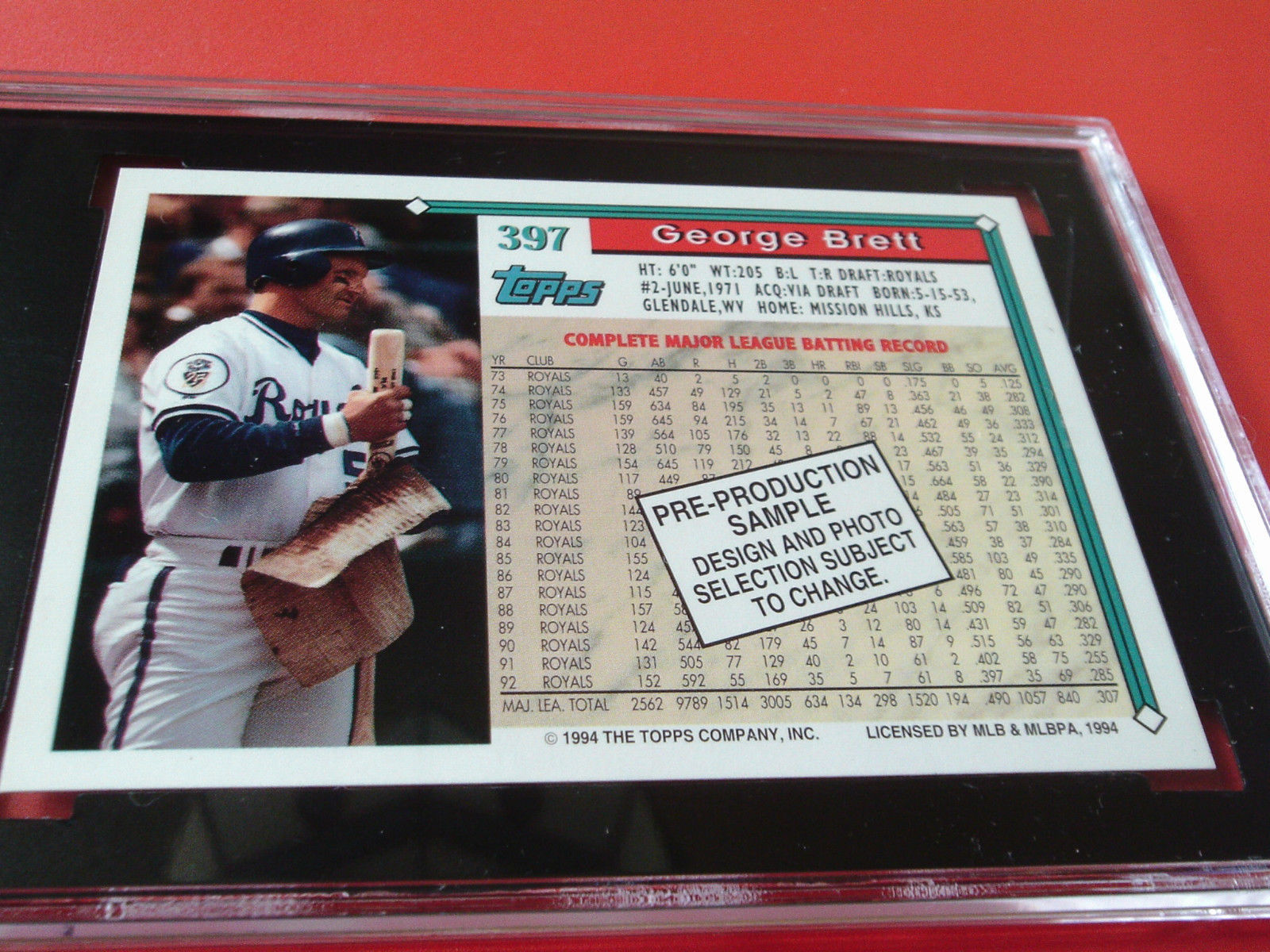 2006 Topps George Brett Rookie of The Week Baseball Card - Mint Condition-  Shipped !