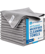 Microfiber Cleaning Cloths Gray 12 Pack 16 x16in High Performance Clean ... - $27.75