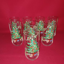 Luminarc Christmas Tree Drinking Glasses VINTAGE holiday tumblers Set of 8 - $58.04