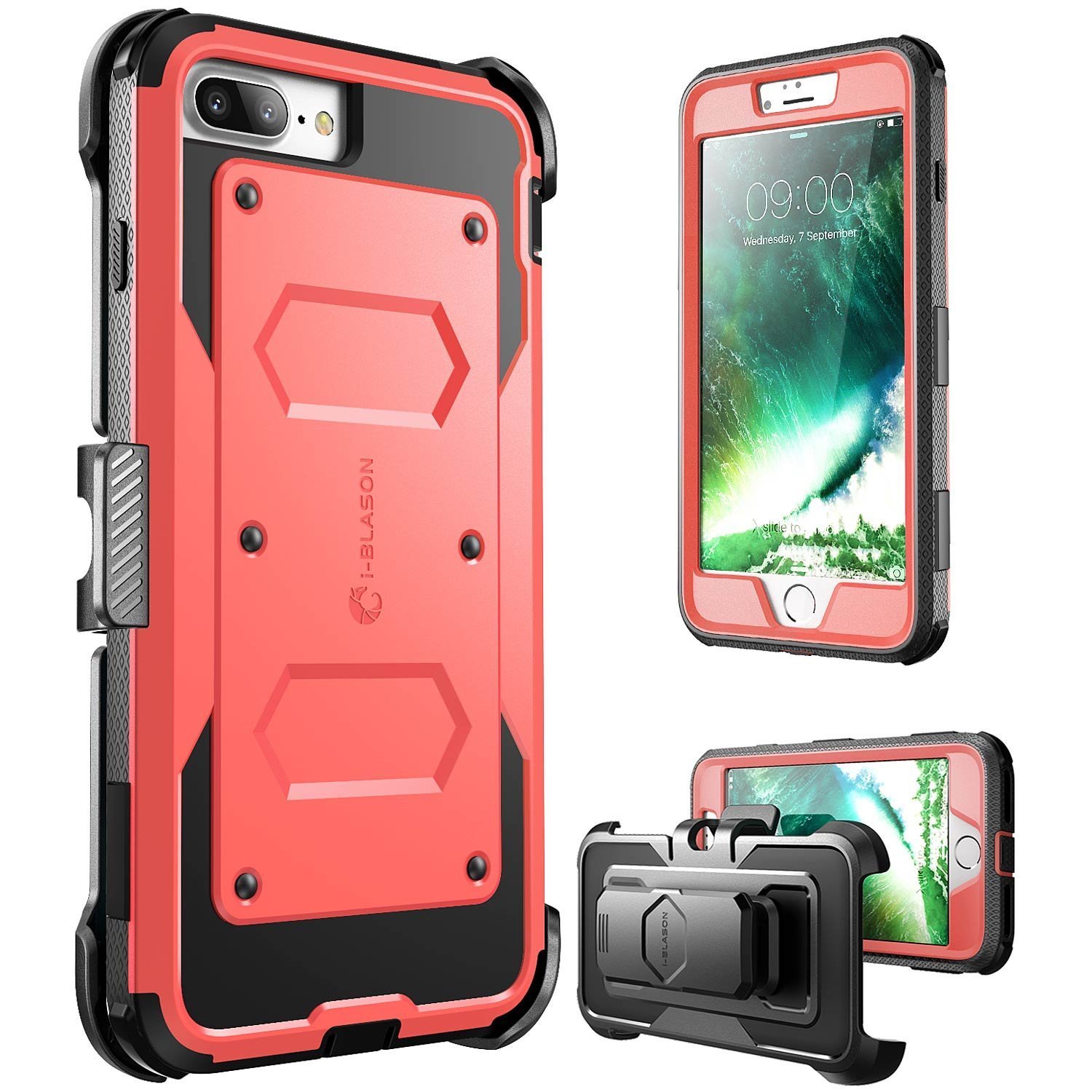 Iphone 7 Plus Case, iPhone 8 Plus Case, Armorbox i-Blason-Pink