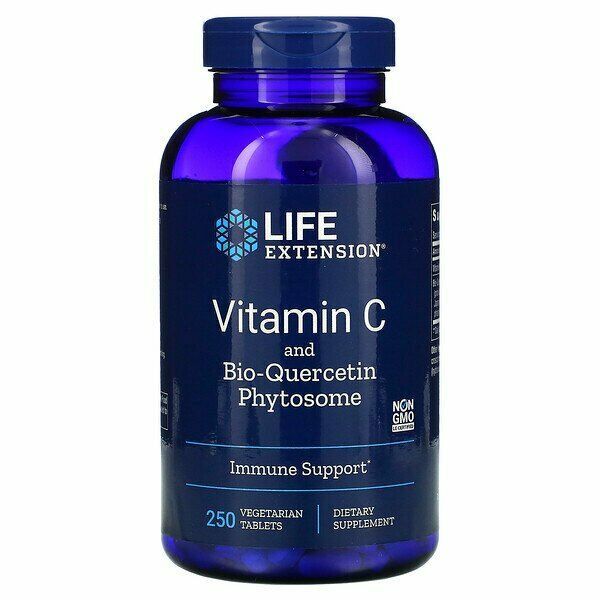 Life Extension Vitamin C 1000mg Bio-Quercetin Phytosome 250 tabs Quercetin 750mg