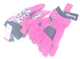 2 MINUS ZERO Womens Ski Gloves Size 7-16 Pink Fuchsia Animal Print Thins... - $16.83