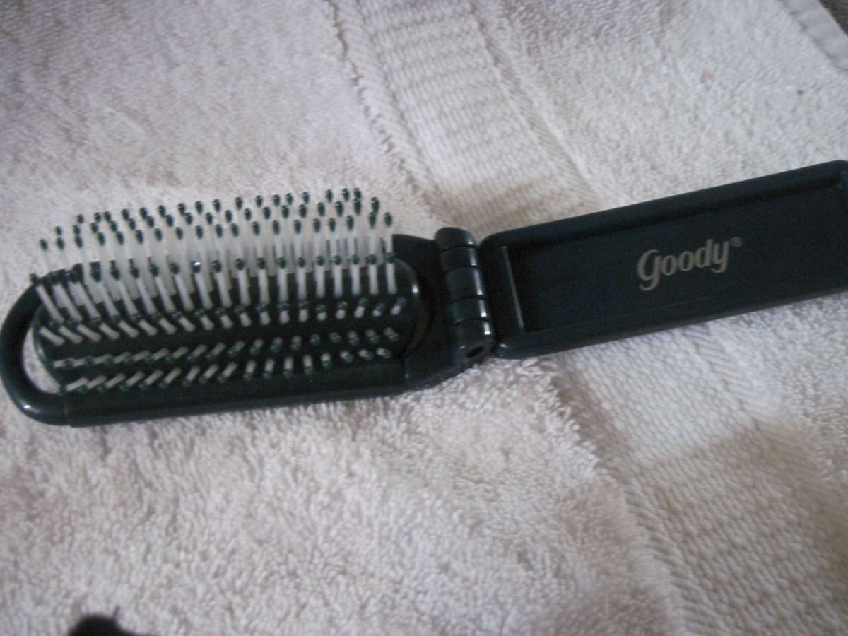 Primary image for GREEN Goody Compact Collapsible Pocket Travel Purse Brush Old Style Pop Open