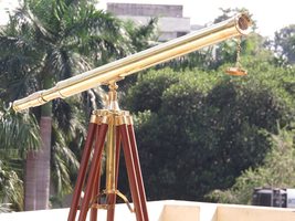 Home Decor Brass Telescope With Antique Finish With Tripod Floor Stand image 1
