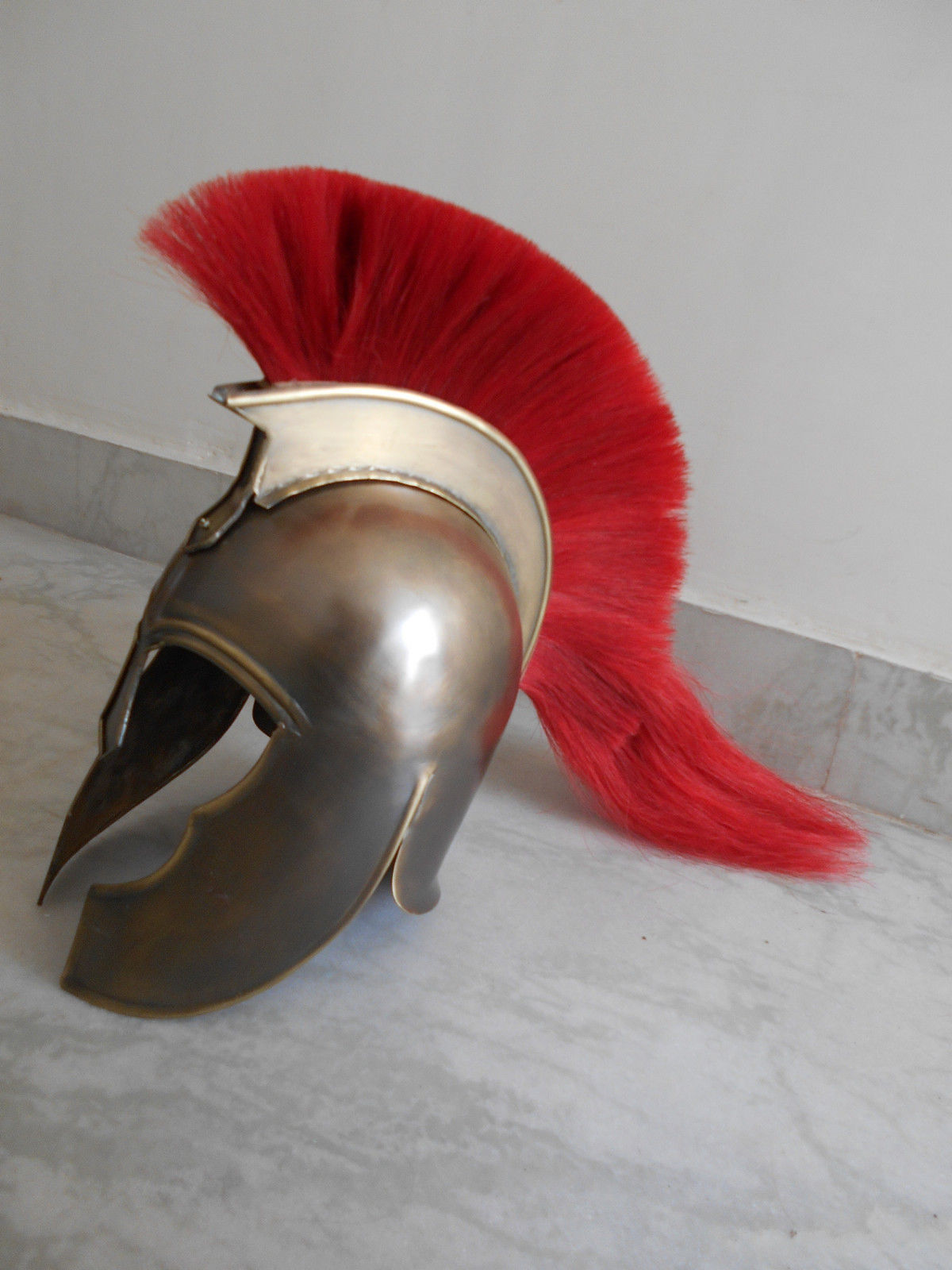 Troy Greek Achilles Trojan Medieval Helmet Armor WITH RED PLUME SCA NEW ...