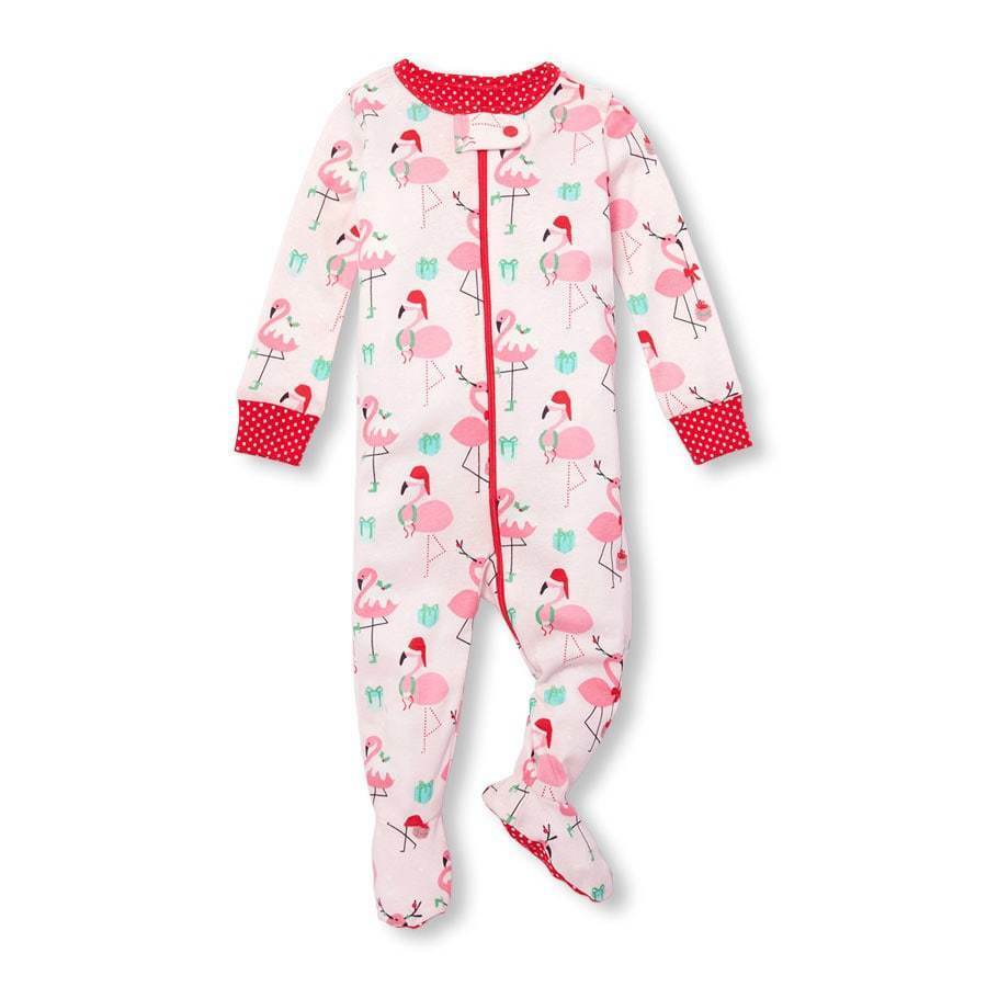 NWT The Childrens Place Strawberry Girls Footed Fleece Sleeper Pajamas 