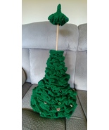 Handmade Crochet Christmas Tree Green with Buttons - $34.99