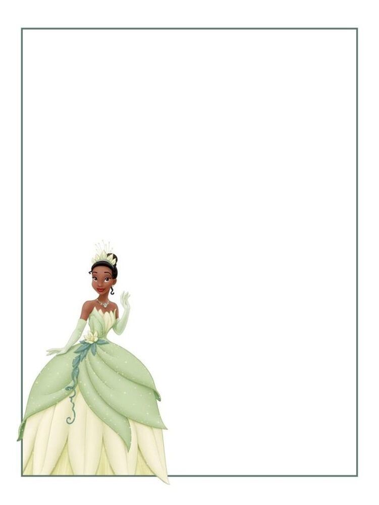 NEW Princess Tiana Letterhead Printable Stationery Paper 26 Sheets ...