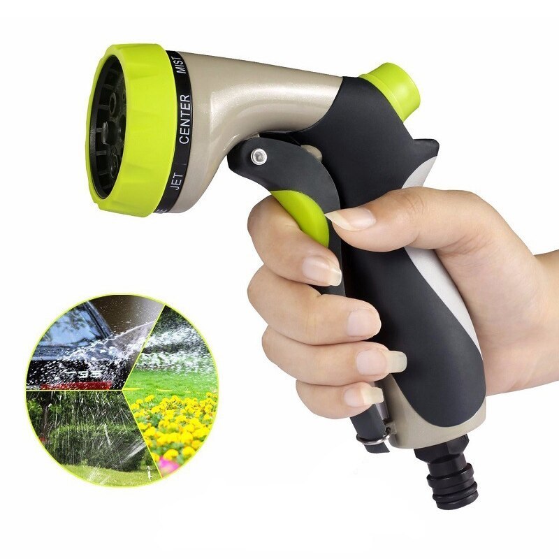 8 Pattern Garden Water Gun High Pressure Nozzle Sprinkle Spray Water Gardening T