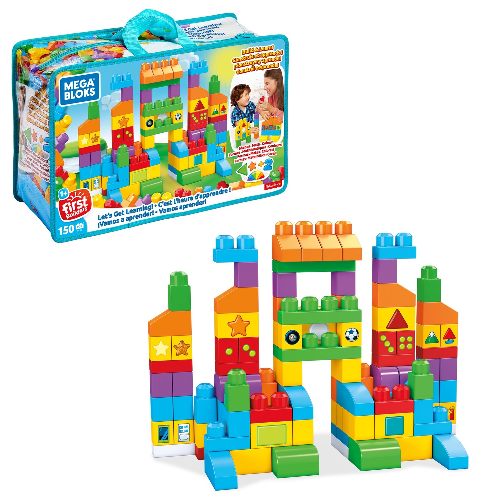Mega Bloks First Builders Let's Get Learning with Building Blocks Toddler Toys