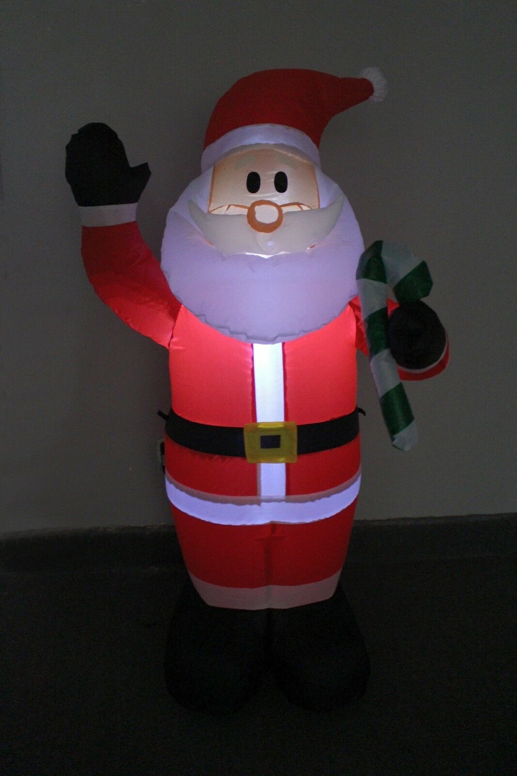4 Foot Christmas Air Blown Inflatable Santa with Candy Cane Yard