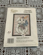 Brand New Golden Bee Counted Cross Stitch Kit 60403 Rabbit and Violets 4... - $11.49
