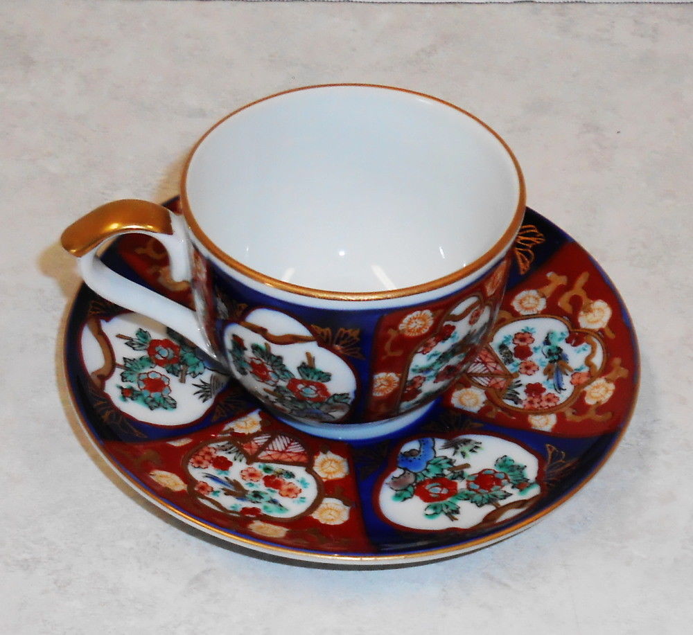 Antique Japanese Gold Imari Hand Painted Tea Cup & Saucer Cups & Saucers