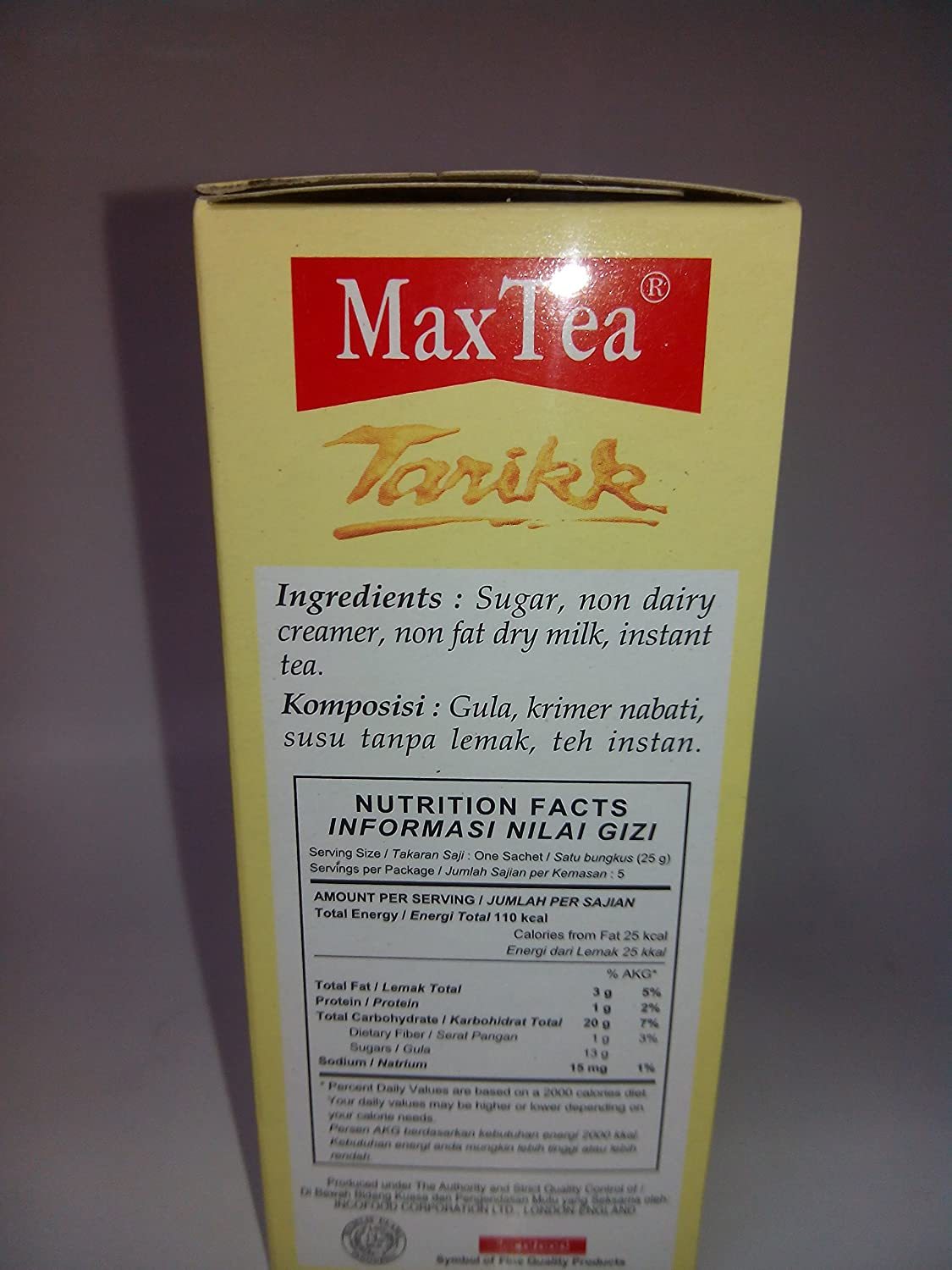 Max Tea Teh Tarikk (Asian pulled Tea) 5-ct, 4.40 Oz - Tea