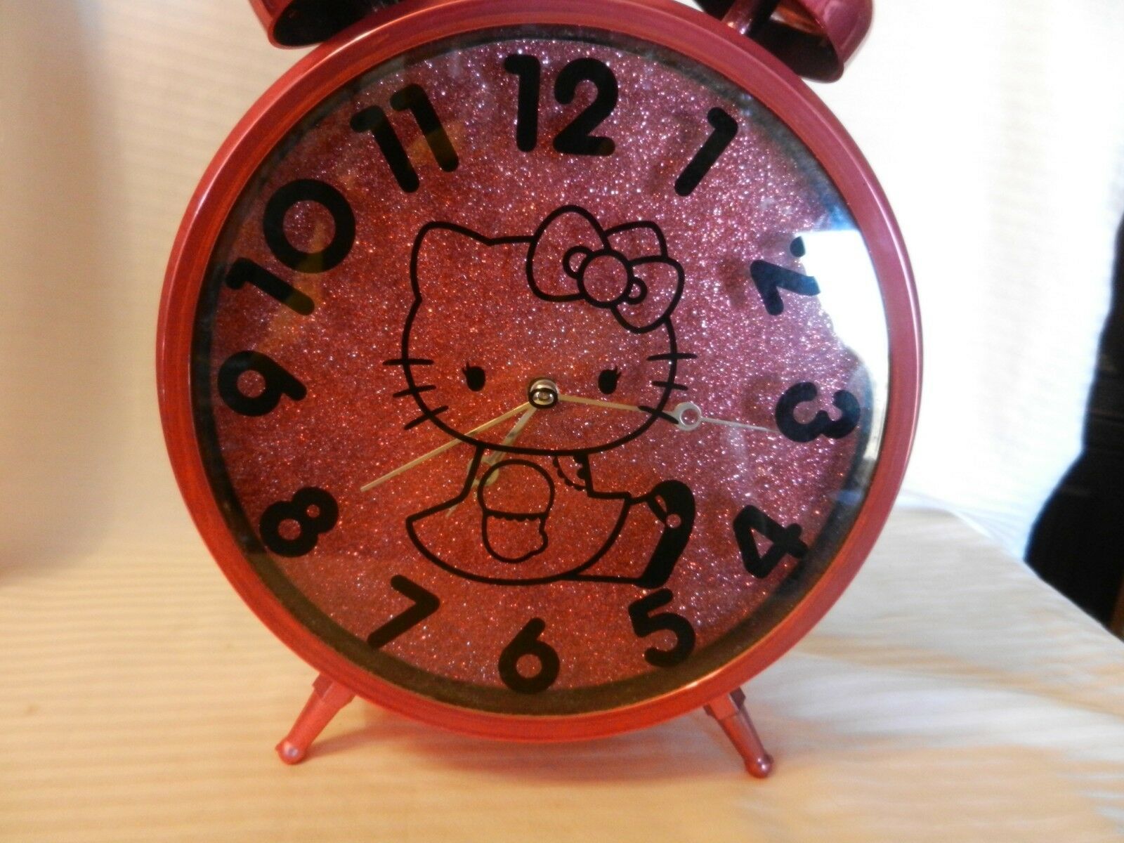 Hello Kitty Large Pink Alarm Clock from Sanrio 2014 Pink Glitter 12